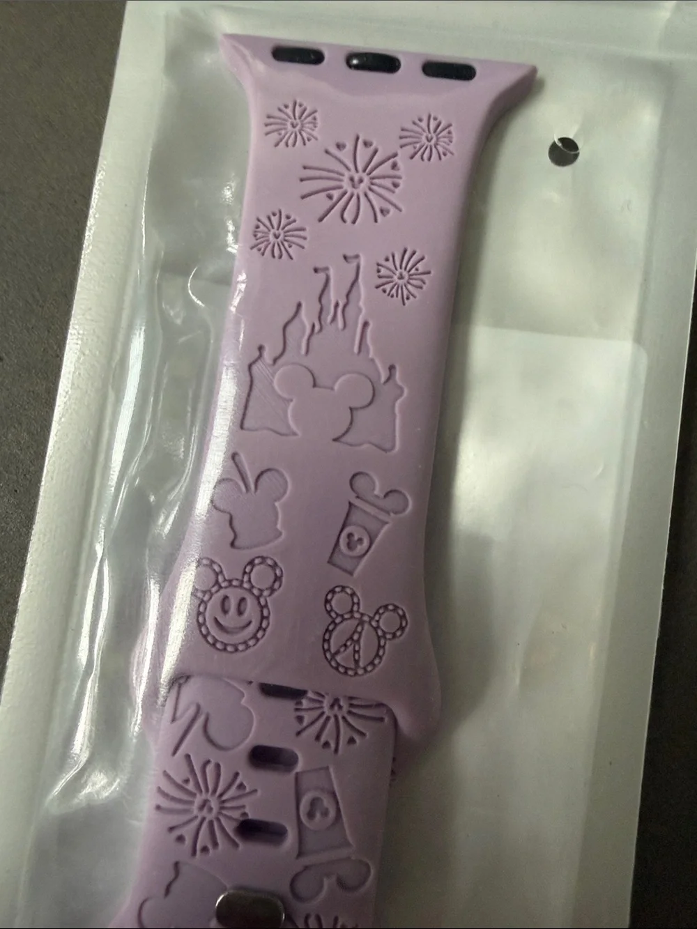 Disney Castle Lilac Floral Silicone Watch Band Compatible 38/40/41/42mm
